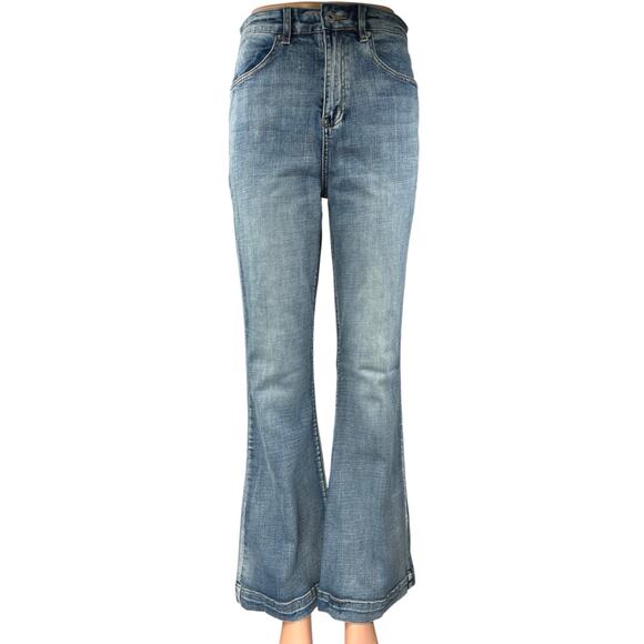 Chelsea & Violet Blue High Waisted Flared Bootcut Bell Bottom Denim Jeans Sz 29 - Picture 1 of 5